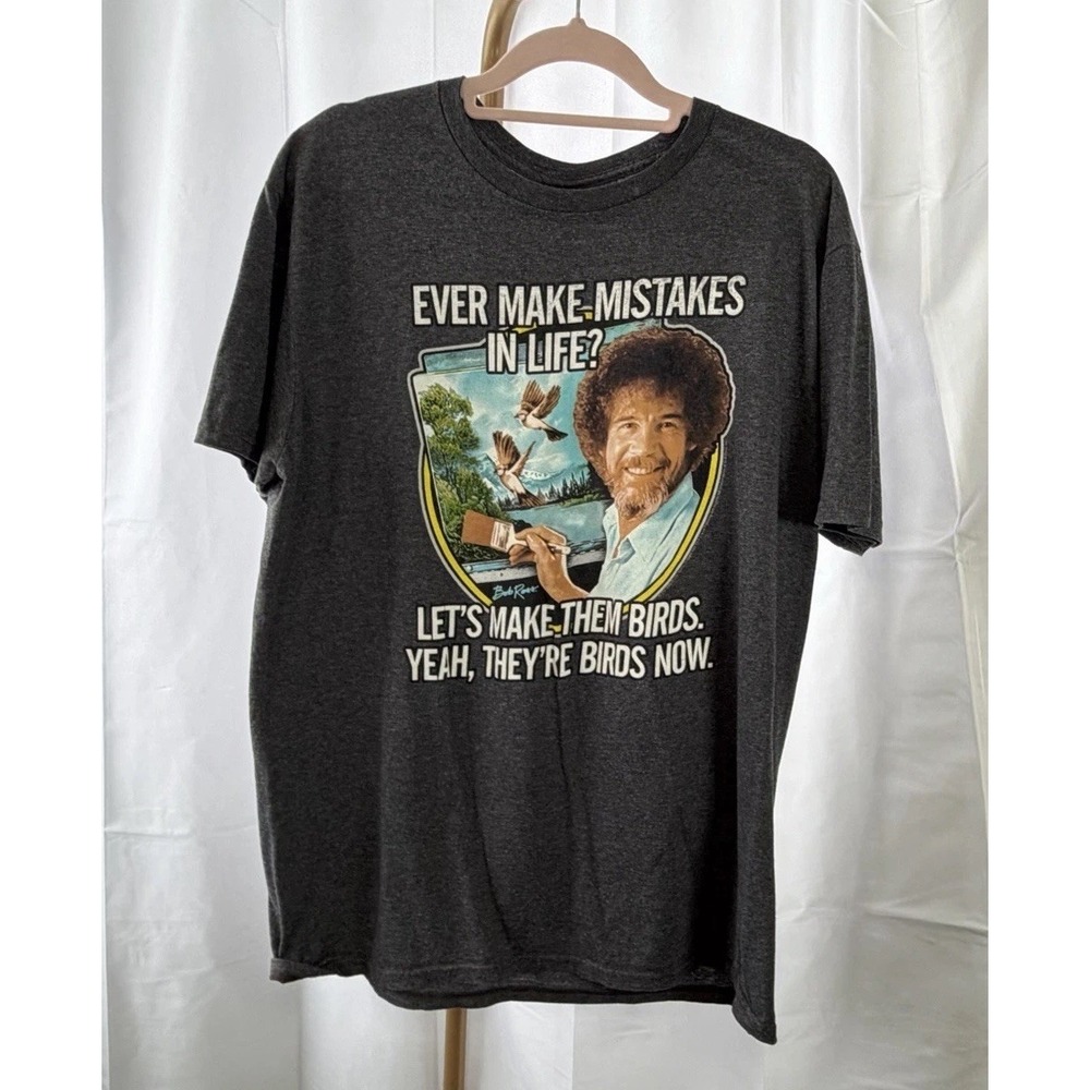 Bob Ross Mens Short Sleeve Crew Neck Short Sleeve T-Shirt‎ Size Large
